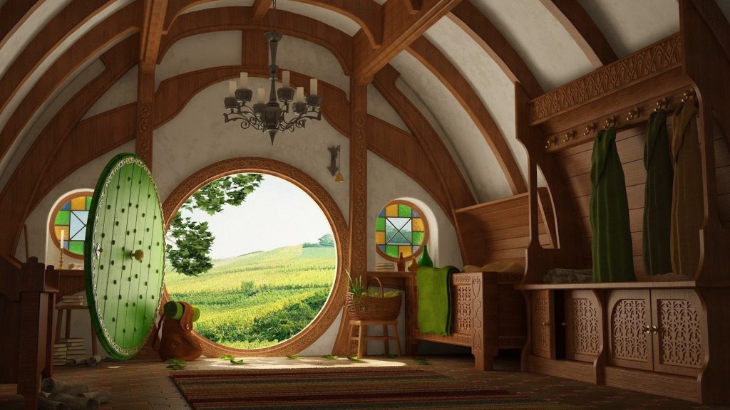 The Lord of the Rings hobbit house entrance - Virtual Backgrounds