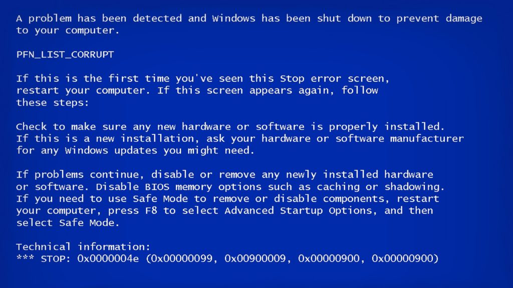 Blue screen of death in Windows XP - Virtual Backgrounds