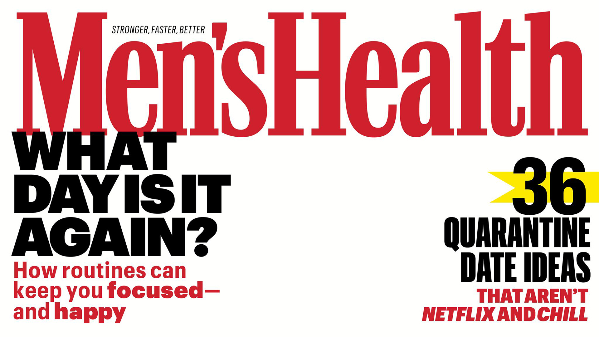 Portada de la revista Men's Health. Fondo virtual gratuito para Zoom, Microsoft Teams, Skype, Google Meet, WebEx o cualquier otra aplicación compatible.