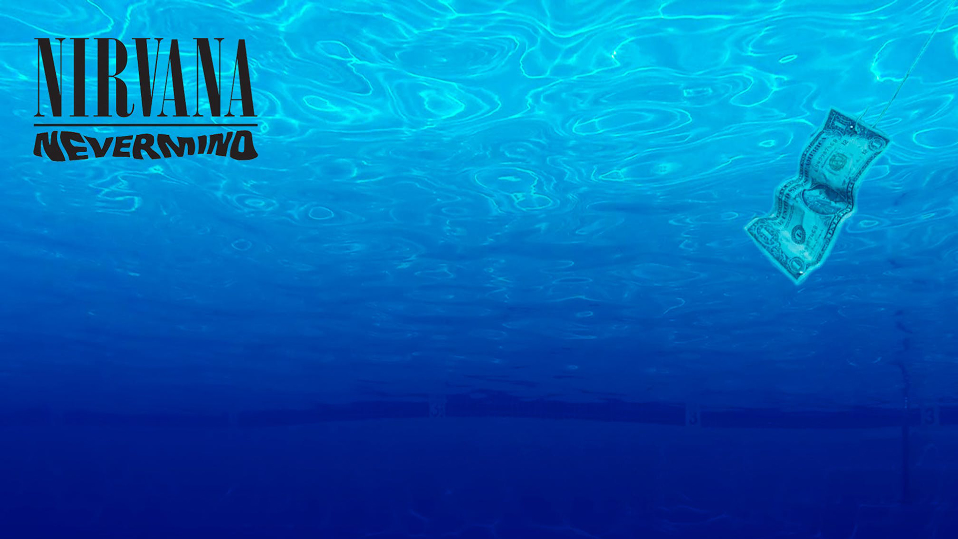 Nirvana capa do álbum Nevermind. Fundo virtual gratuito para Zoom, Microsoft Teams, Skype, Google Meet e WebEx ou qualquer outra aplicação compatível.