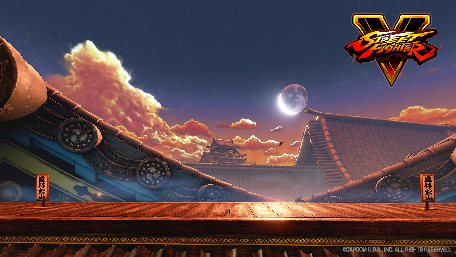 Street Fighter V Suzaku Castle stage. Virtual background to use on Zoom, Microsoft Teams, Skype, Google Meet, WebEx or any other compatible app.