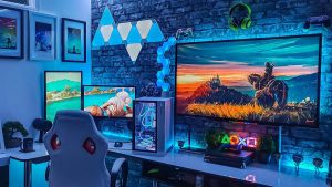 Bright gaming room setup - Virtual Backgrounds