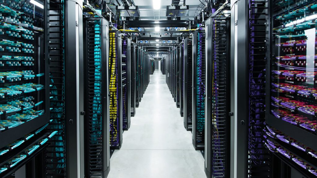 Server room at the Facebook Data Center - Virtual Backgrounds