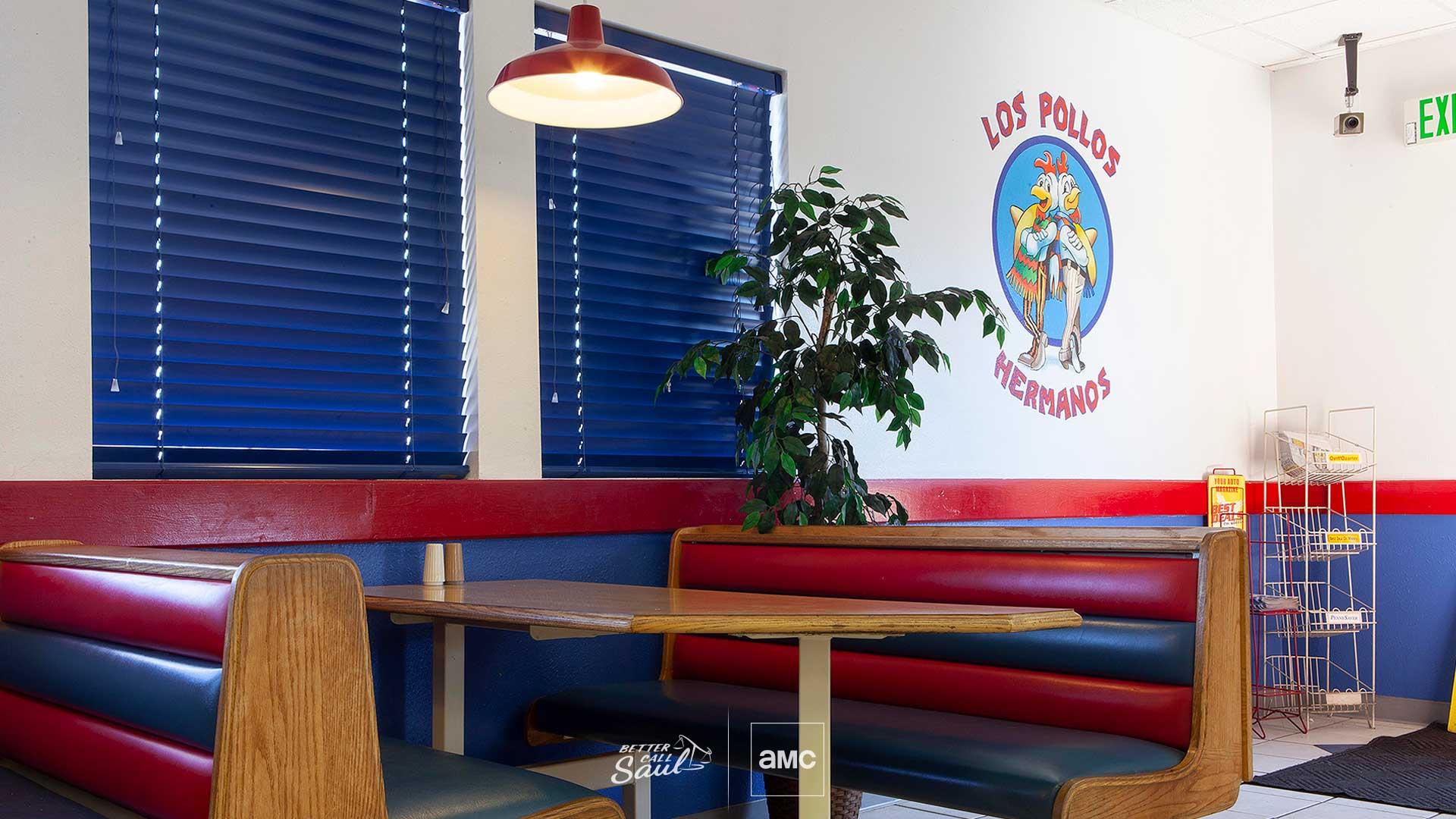 Sitting at Los Pollos Hermanos. Virtual background to use on Zoom, Microsoft Teams, Skype, Google Meet, WebEx or any other compatible app.